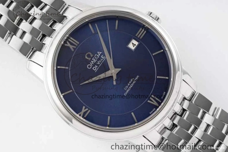 0524 De Ville SS DIWF 1:1 Best Edition Deep Blue Dial SS Markers on SS Bracelet MIYOTA Thermal 7849